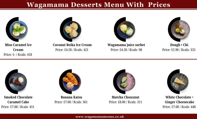 Wagamama Desserts Menu With Prices