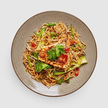 Salmon Teriyaki Soba