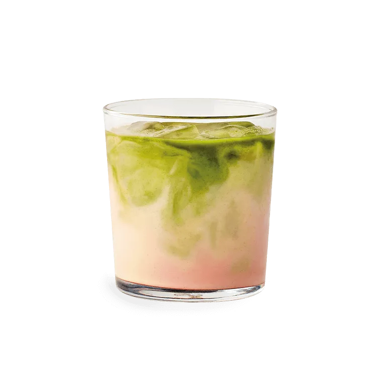 Iced Matcha + Strawberry Latte