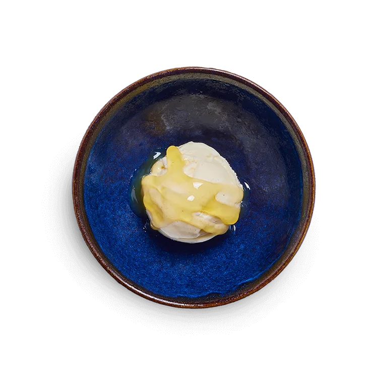 Kids Vanilla Pod Ice Cream with Passion Fruit Sauce