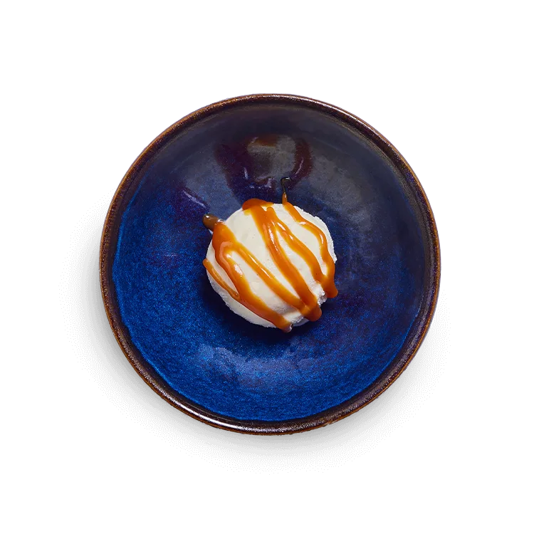 Kids Vanilla Pod Ice Cream with Toffee Sauce